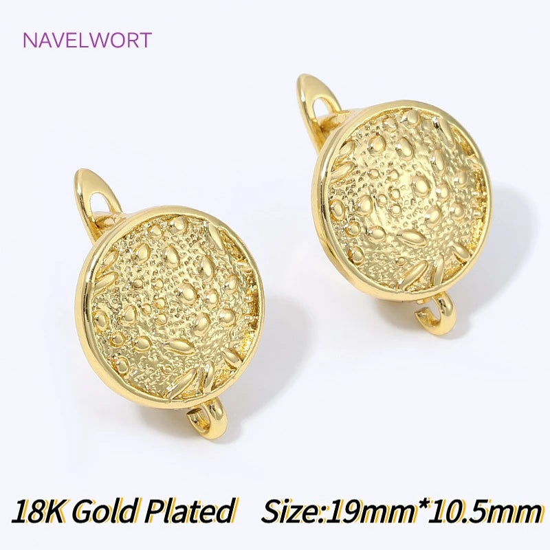 18K Gold Plated Anti-Allergy Earring Hook Clasps,Fasteners For Earrings,Brass Earwires close-up view