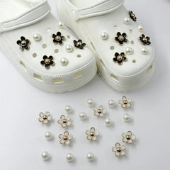3D Daisy Pearl Shoe Charms Set for Slide