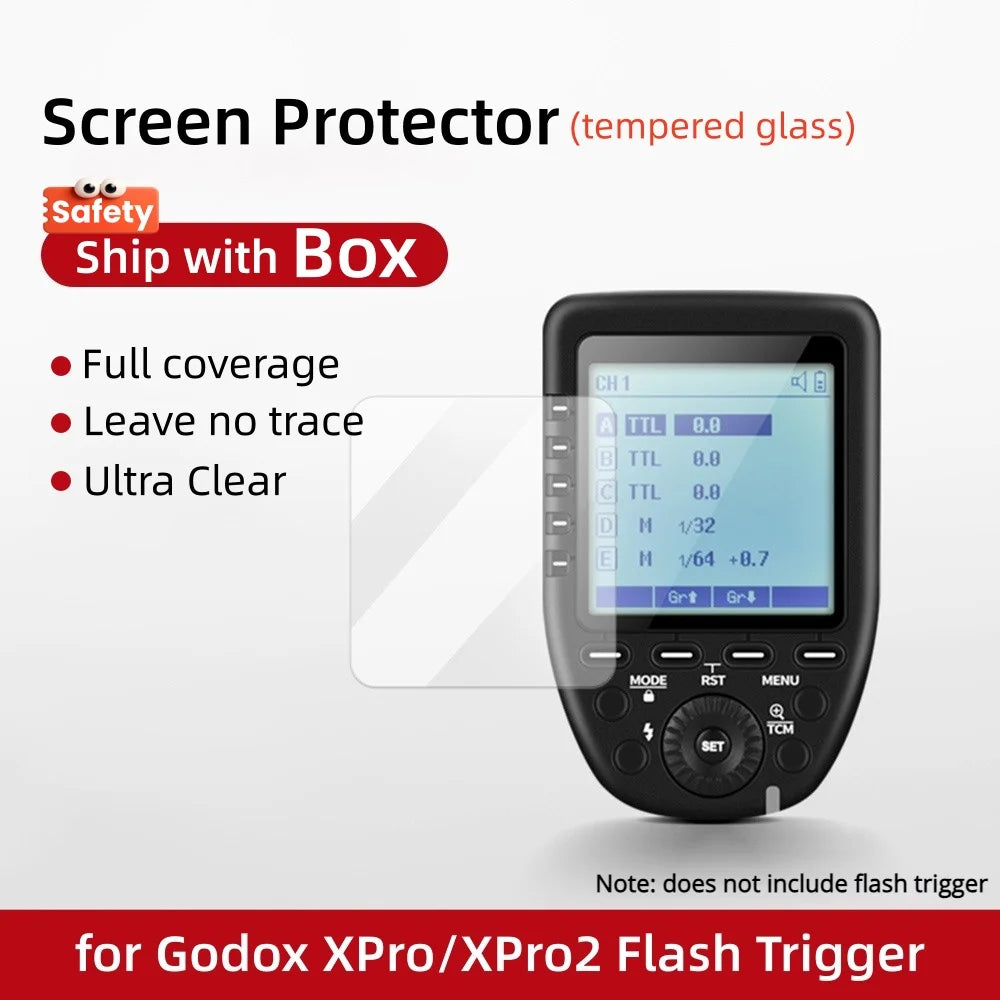 9H Tempered Film Glass Screen Protector Cap for Godox iT30Pro V480 V350 V1 V1Pro V685II V850III V860III TT600 XPro X3 V100 X3Pro