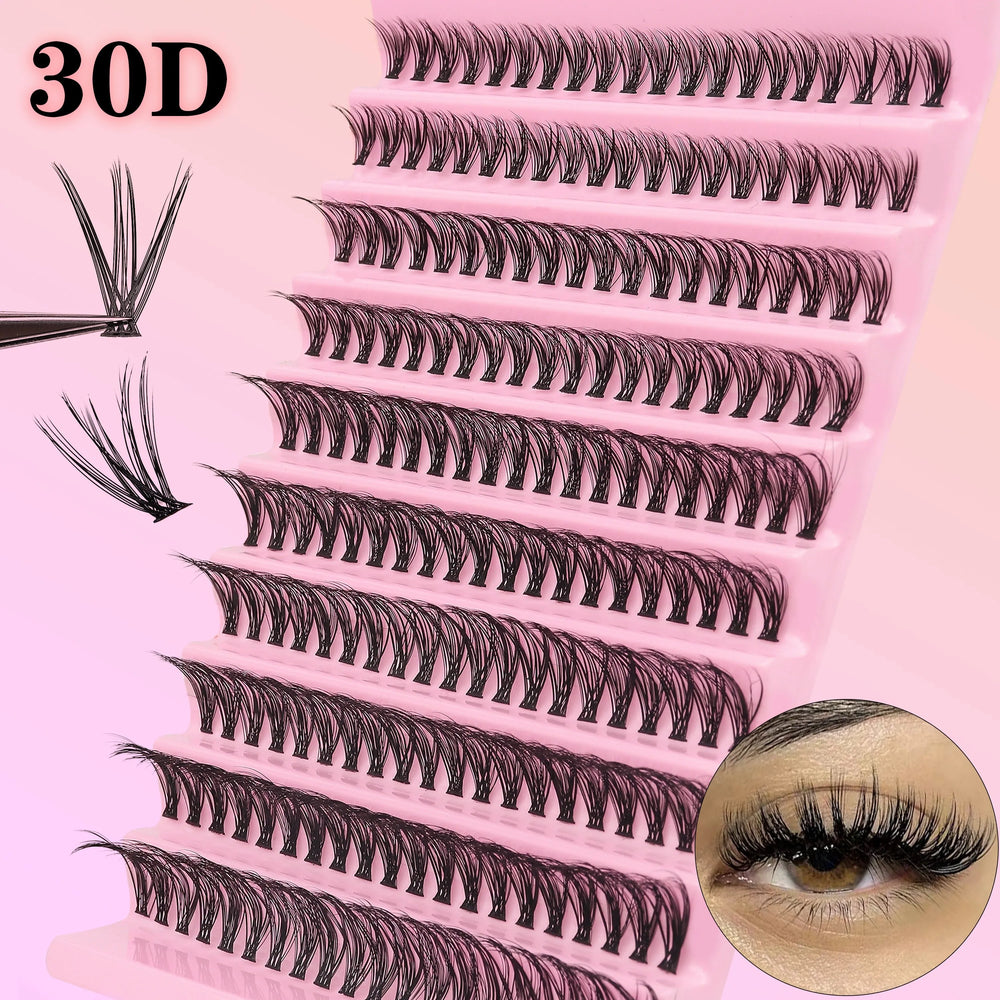 200pcs 30D Cluster False Eyelashes Set | DIY Eyelash Extensions additional angle
