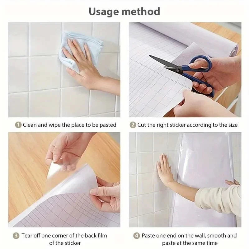 DIY Transparent Adhesive Protective Film | Self-Adhesive Oil-Proof Kitchen & Bathro additional angle