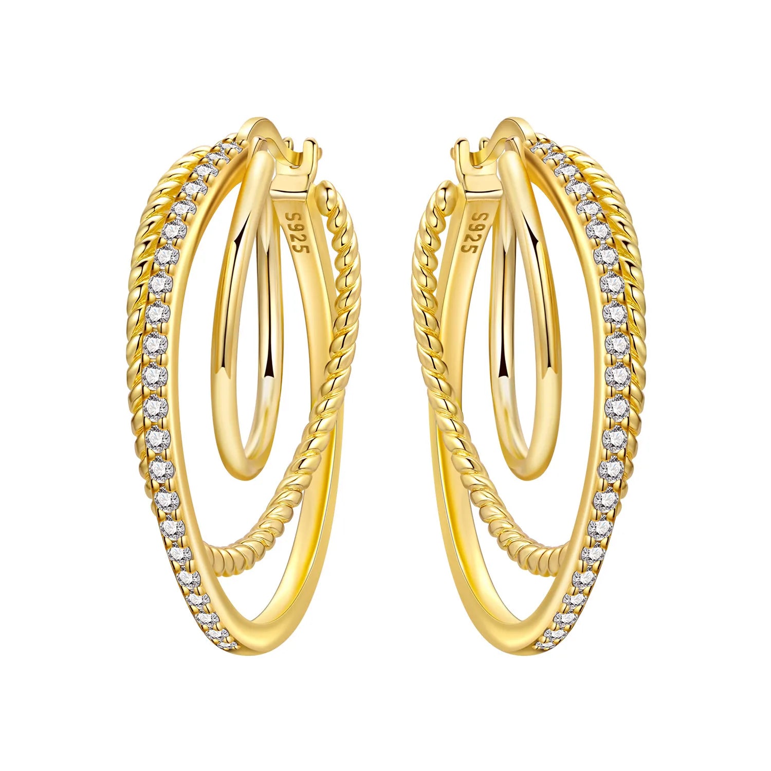 Orstarry S925 Sterling Silver 18k Gold Modern Square Earrings Hoop Earrings For Women Jewelry Original Trendy Anniversary Gifts