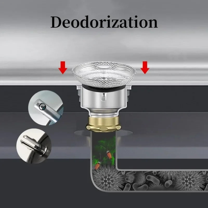 Waste Plug Kitchen Sink Strainer Replacement Basin Drain Filter Stainless Steel Shower H detail view