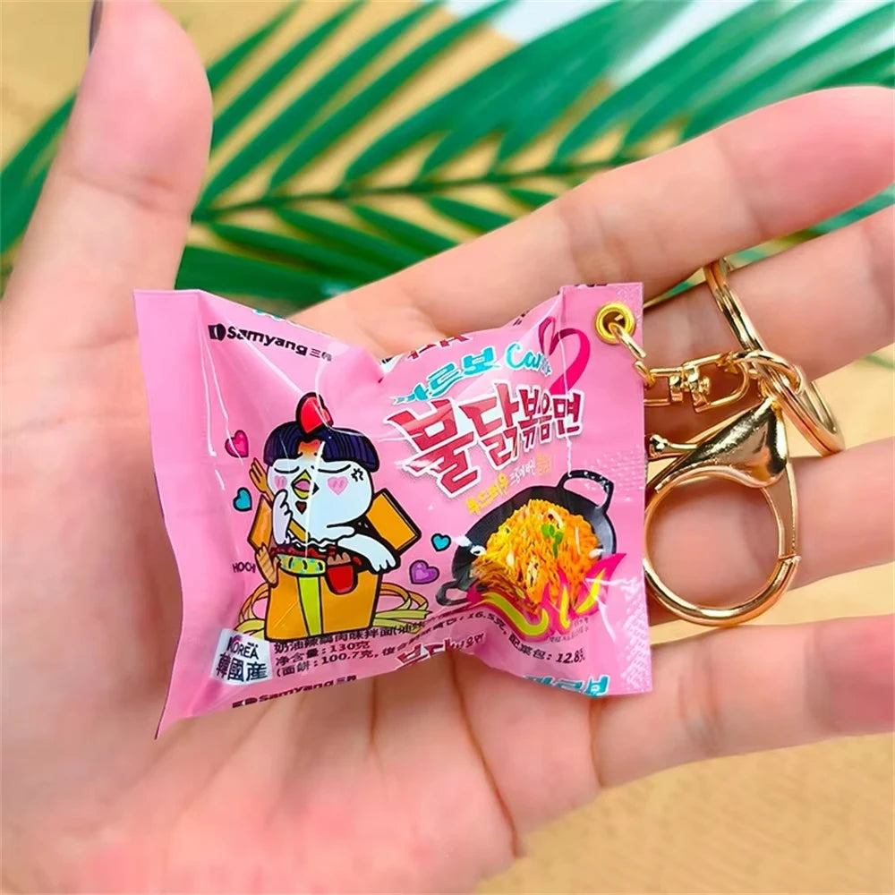 Simulation Instant Noodles Keychain On The Phone Mini Snacks Pendant Bag Pendant Car lifestyle view