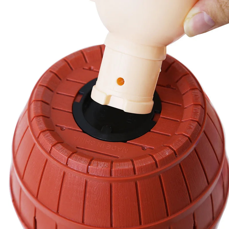 Funny Pirate Barrel Toy Lucky Game Jumping Pirates Bucket Sword Stab Tricky Toy Family close-up view