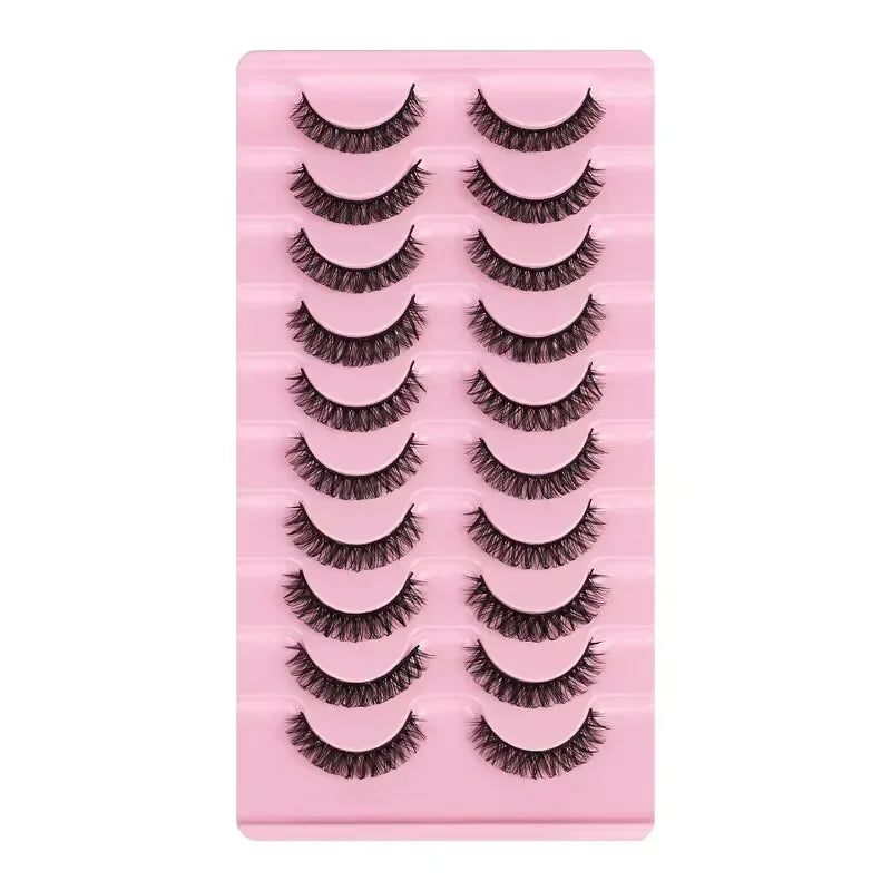 10Pairs 3D Mink Lashes Russian Strip Lash Dramatic False Eyelashes Faux Cils Makeup additional angle