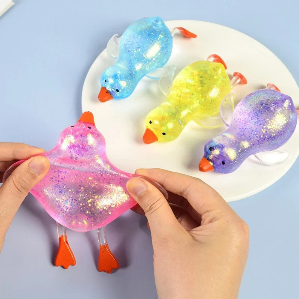 Squishy Glitter Duck Fidget Toy | Stress Relief Sensory Toy for Kids and Adults detail view