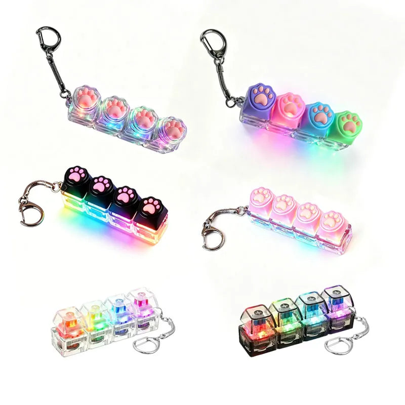 /Clickable Keyboard Keychain LED Light - Stress Anxiety Relief Fidget Toy, Portable D lifestyle view