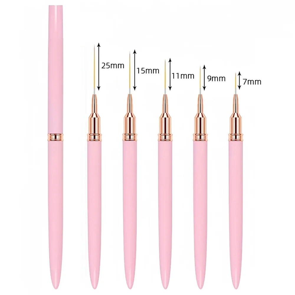 Nail Brush Pen 5pcs/set Nail Art Liner Brushes Set Elongated Striping Drawing Profession detail view