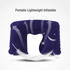 Portable Inflatable Travel Neck Pillow | U-Shape Air Cushion for Airplane close-up view