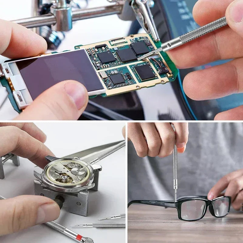 0.8-1.6mm Steel Screwdriver Set for Watch Repair | Portable Watch Band Removal Tool w lifestyle view