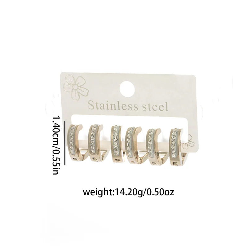 316L Stainless Steel Hollow V-shape Zircon Earrings | Simple Versatile Drop Earring additional angle