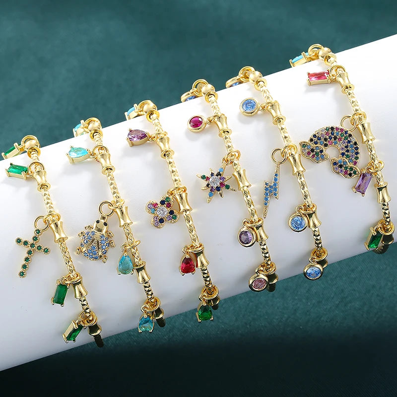 Candy Bracelet Ladies Golden Color Romantic Round Charm Bracelet Ladies Birthday Gift alternate view