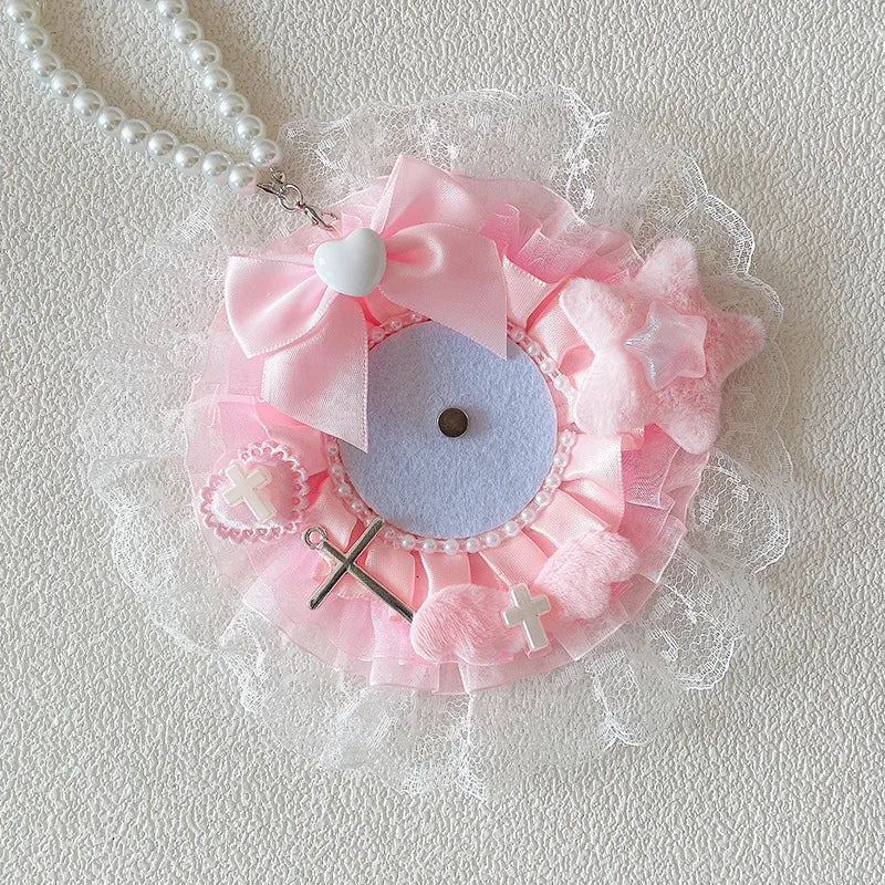 58mm Ita Bag Badge Holder Lace Badge Holder Itabag Decoration Fill Pin Holder Handmade B detail view