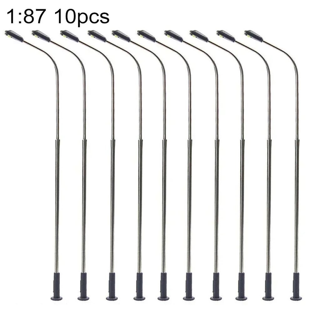 HO Scale Street Lamp Post Warm White 1:87 Model Railway Lighting | 10 Pack Diorama Accessory