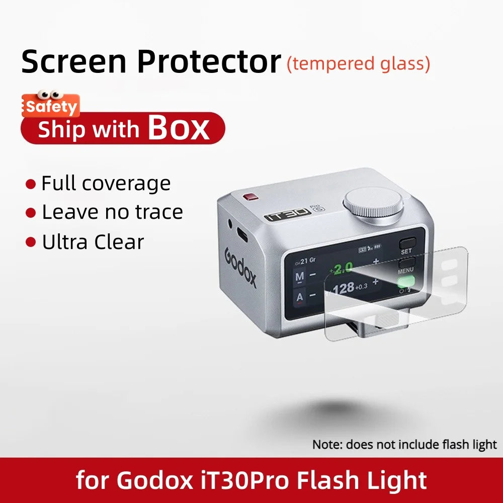 9H Tempered Film Glass Screen Protector Cap for Godox iT30Pro V480 V350 V1 V1Pro V685II V850III V860III TT600 XPro X3 V100 X3Pro