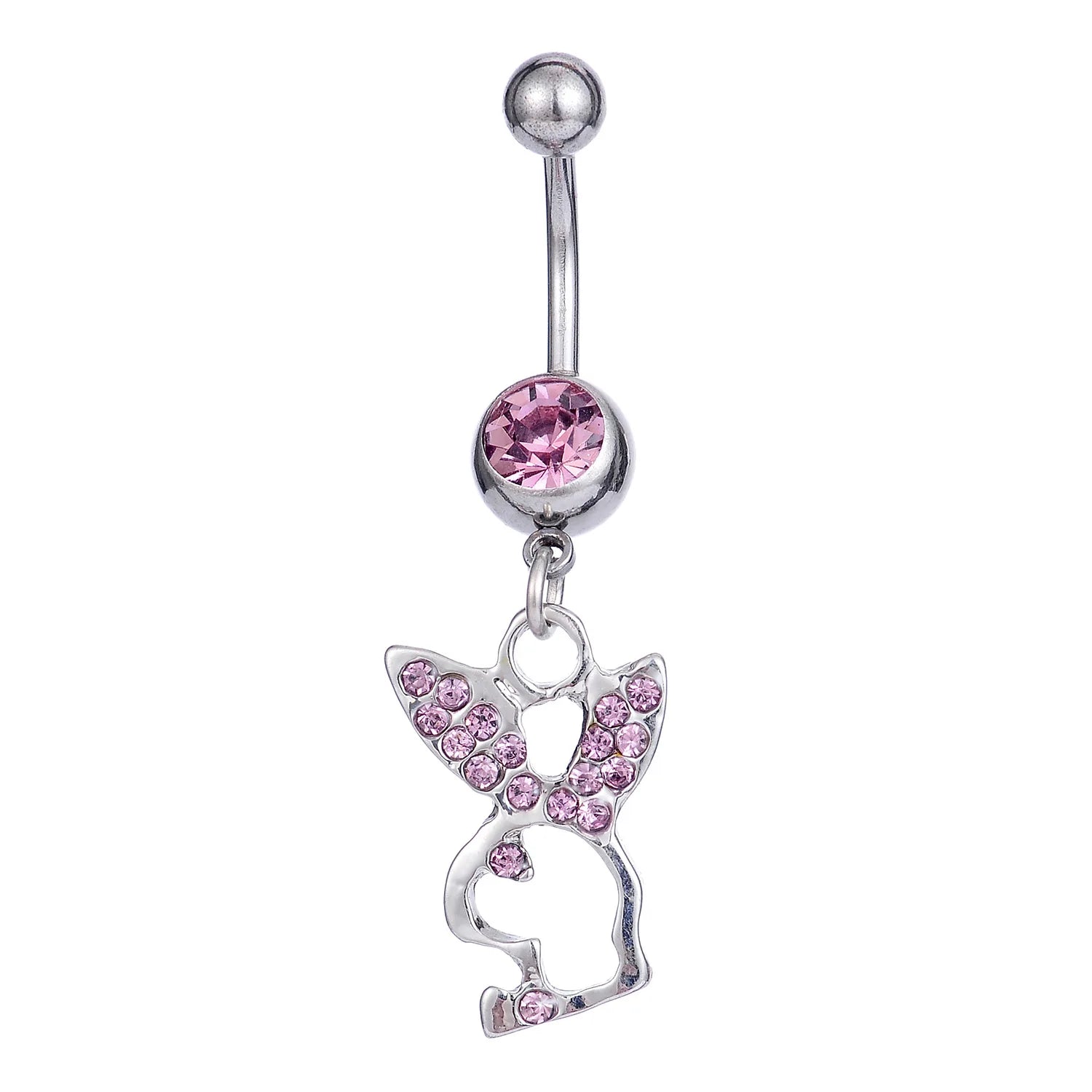 Stainless Steel Navel Nail Set with Zircon Human Body Piercing Jewelry lifestyle view
