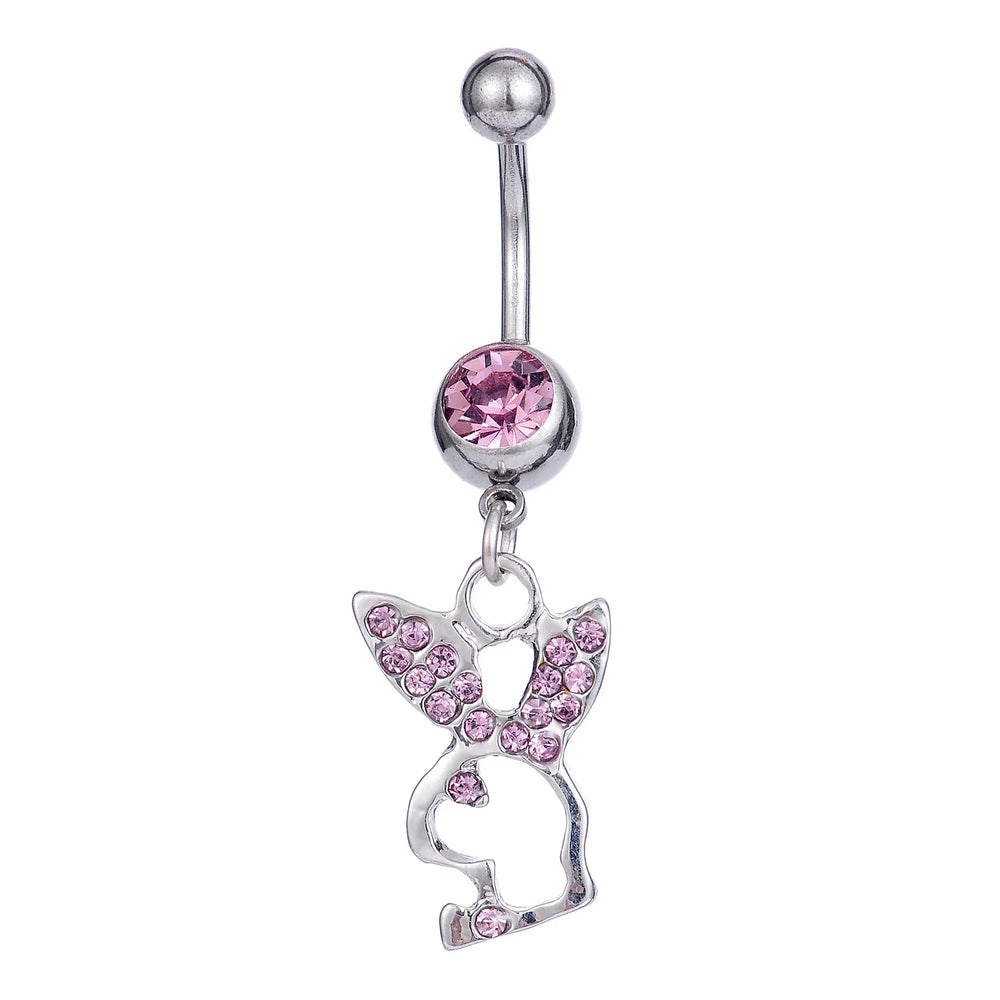 Stainless Steel Navel Nail Set with Zircon Human Body Piercing Jewelry lifestyle view