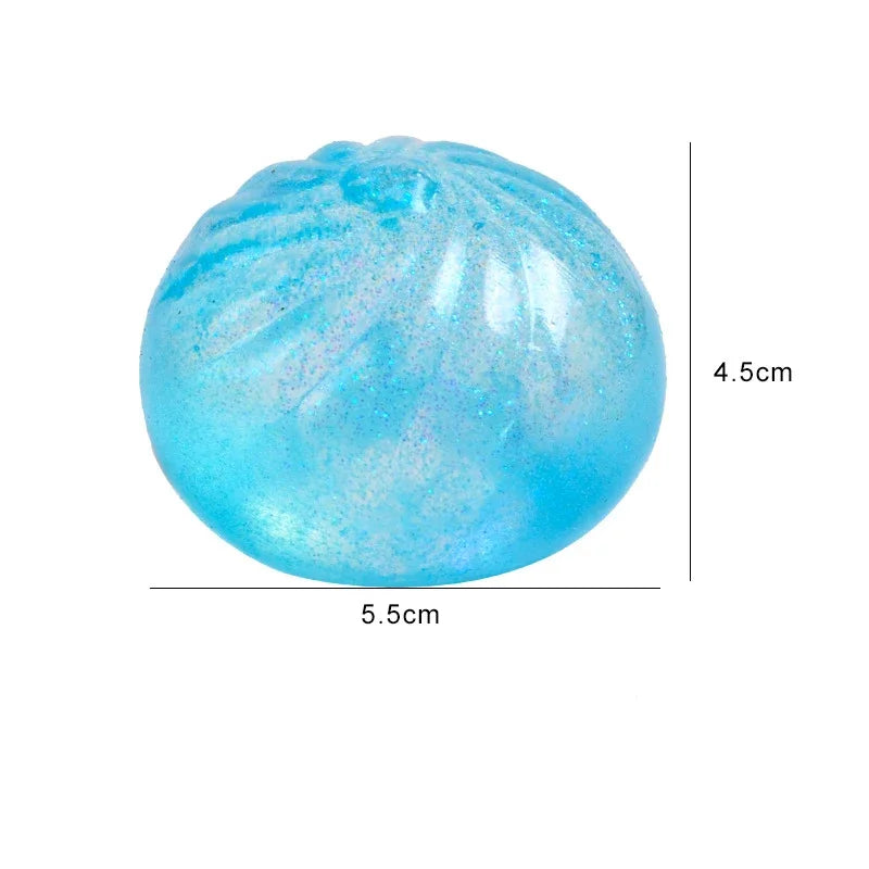 Creative Toy Maltose Steamed Bun Decompression Kneading Music Slow Rebound Gold Powder close-up view