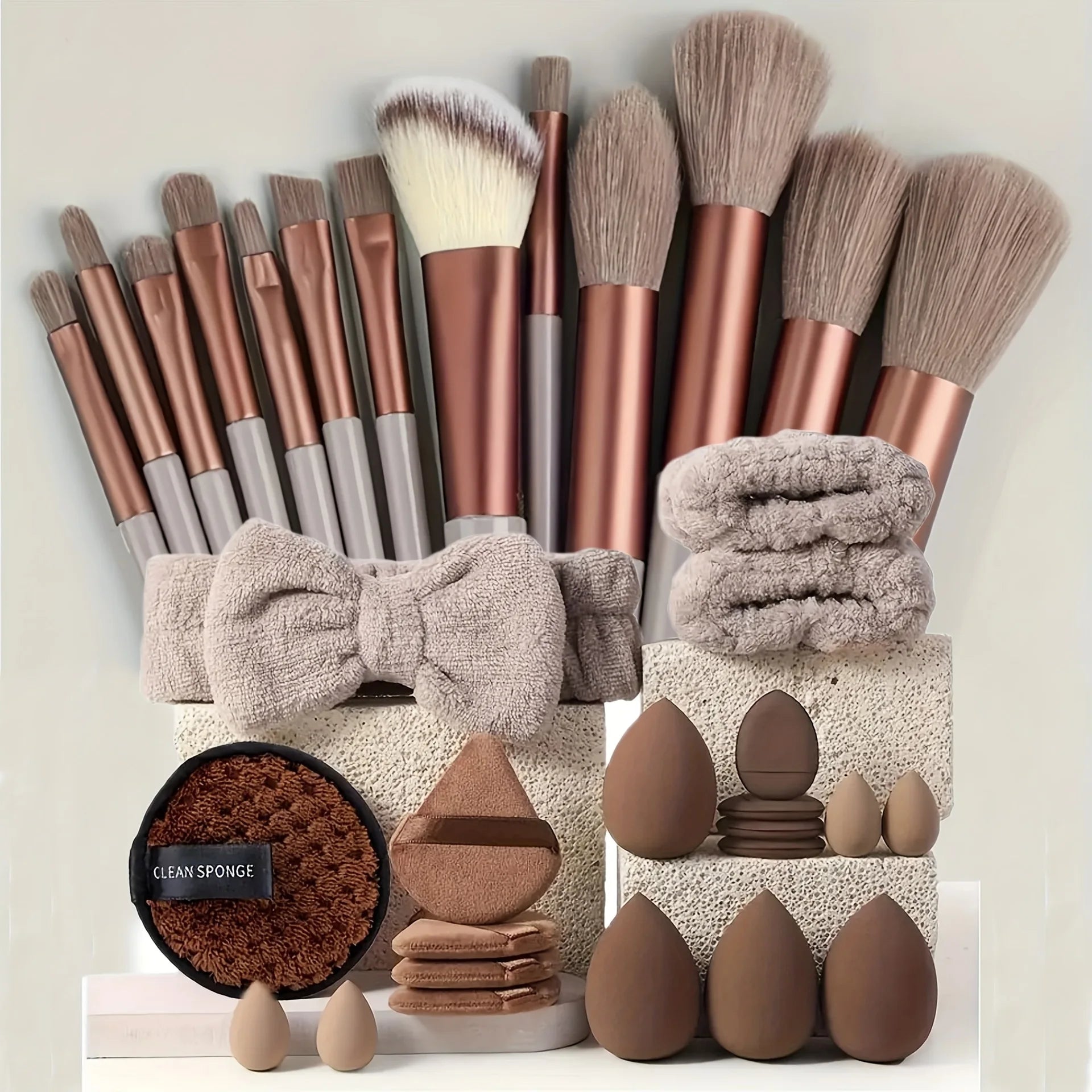 33pcs beauty set makeup kit large and small beauty sponges for flawless makeup applic lifestyle view