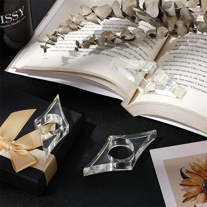 Acrylic Thumb Book Support Book Page Holder Bookmark School Office close-up view
