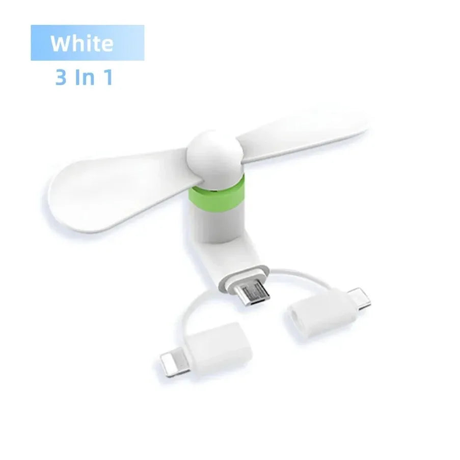 3 in 1 Universal Fan Mini Cooling Accessories USB Phone Cooler For iPhone 17-12 Samsu alternate view