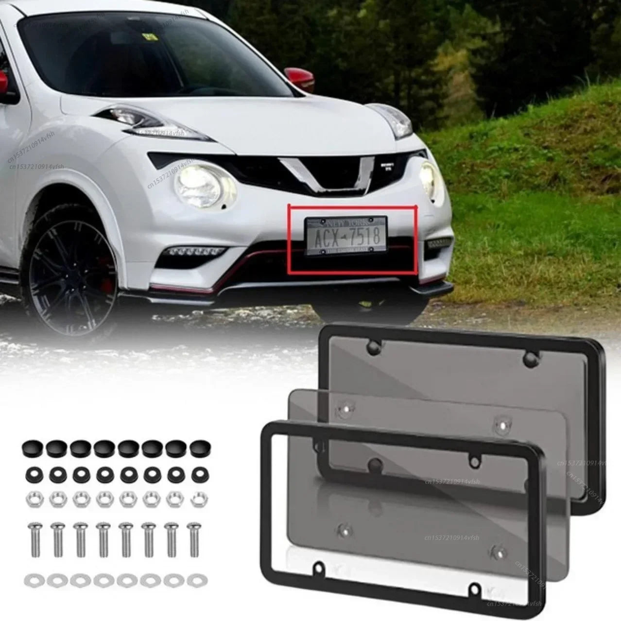 American car license plate frame, universal license plate holder, license plate bracket, screw, car
