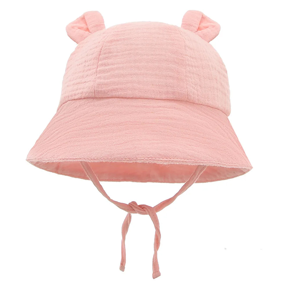 Muslin Baby Sun Hat for Newborn | Cotton Bucket Hat for Infant Summer alternate view