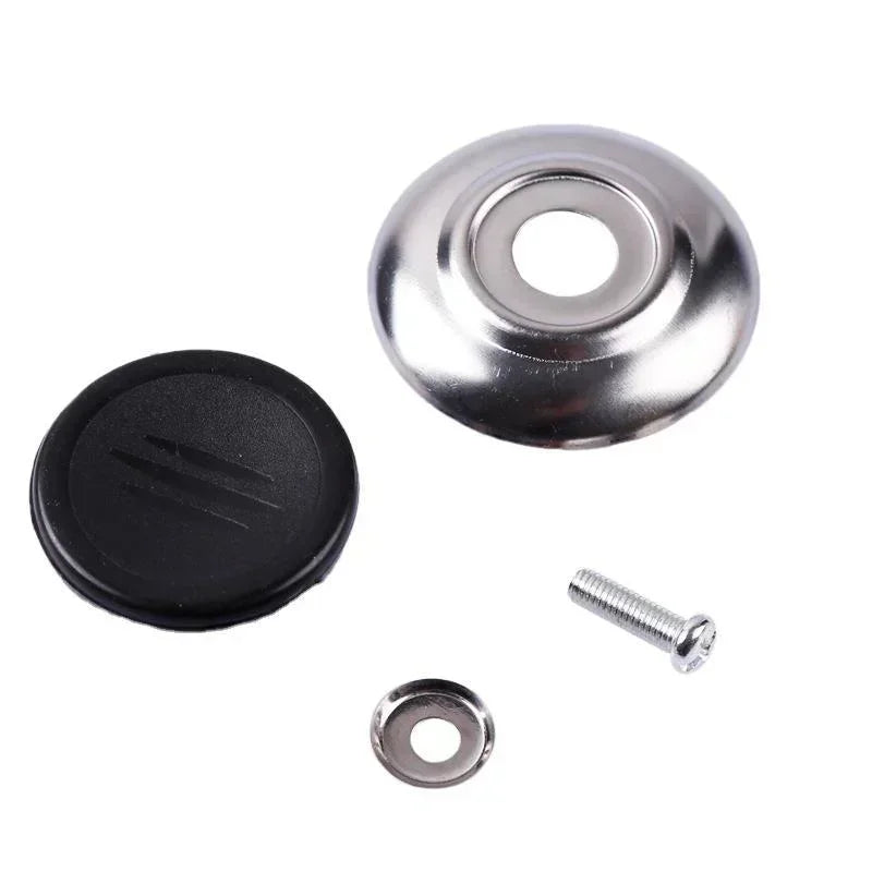 4 Pieces Universal Pot Lid Handle Knob Covers | Black and Silver Cookware Handles lifestyle view