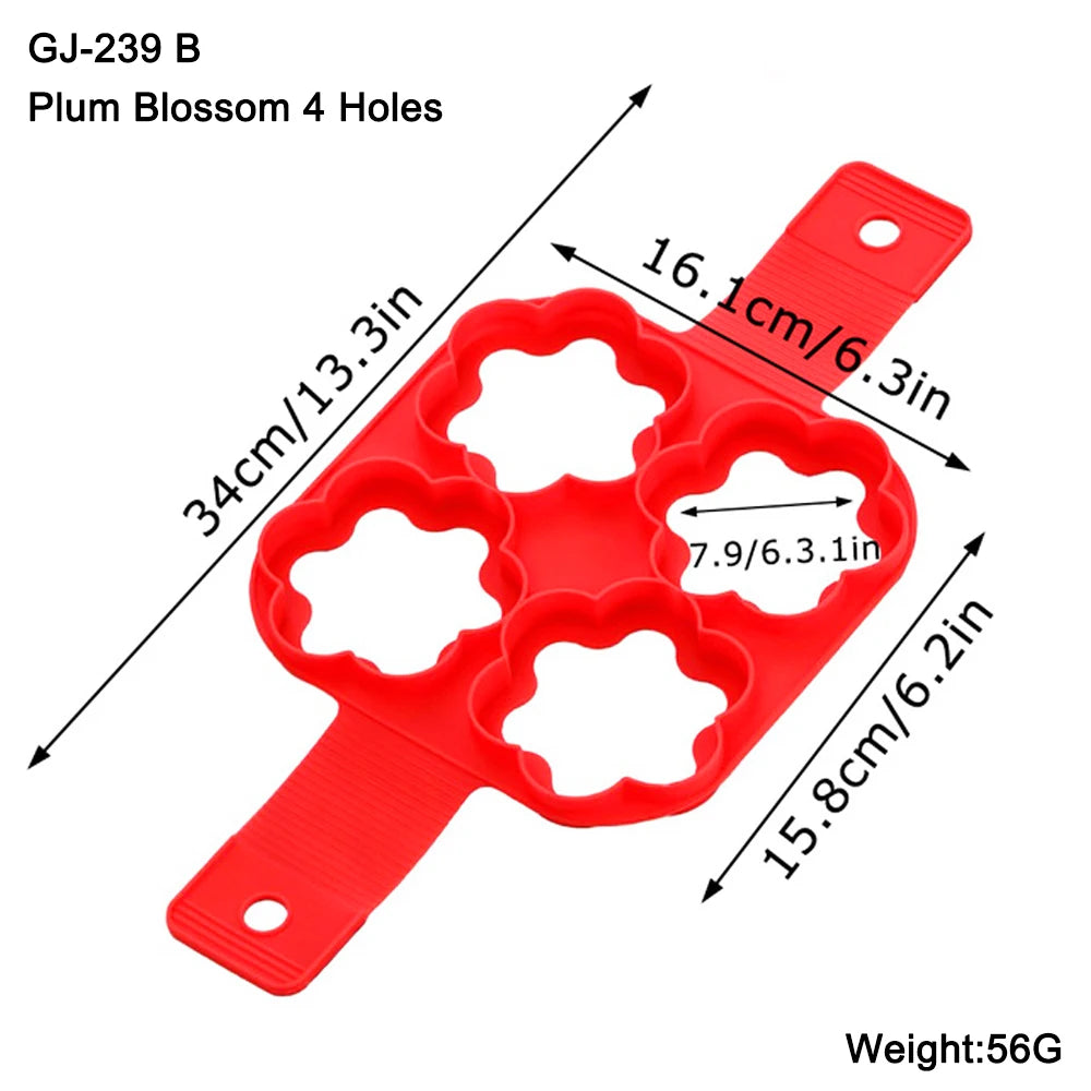6 Style Egg Pancake Ring Set | Food Grade Silicone Molds for Kitchen alternate view