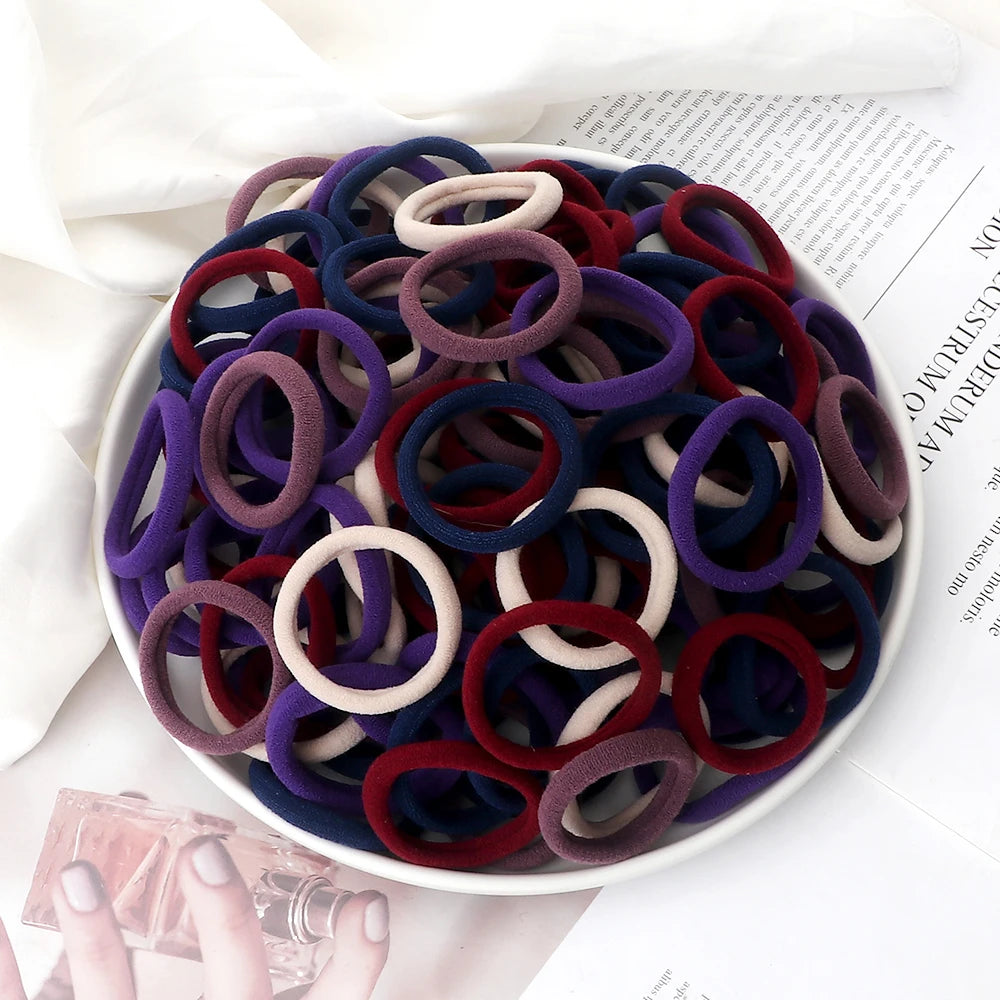 51 Colors Basic Elastic Hair Band for Girls 20/30/50PCS 4cm Simple Solid Color Head additional angle