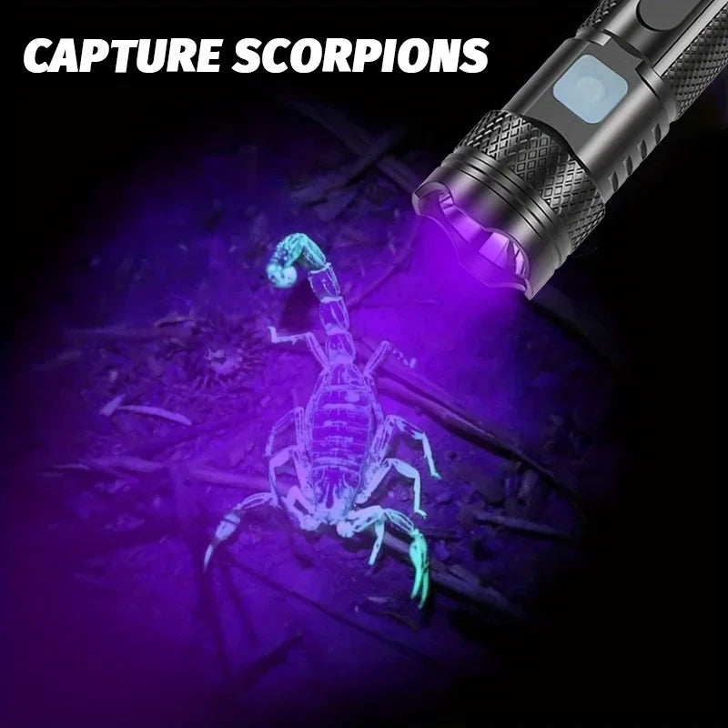 UV Flashlight Black Light | 365nm USB Rechargeable Mini Wood's Lamp additional angle