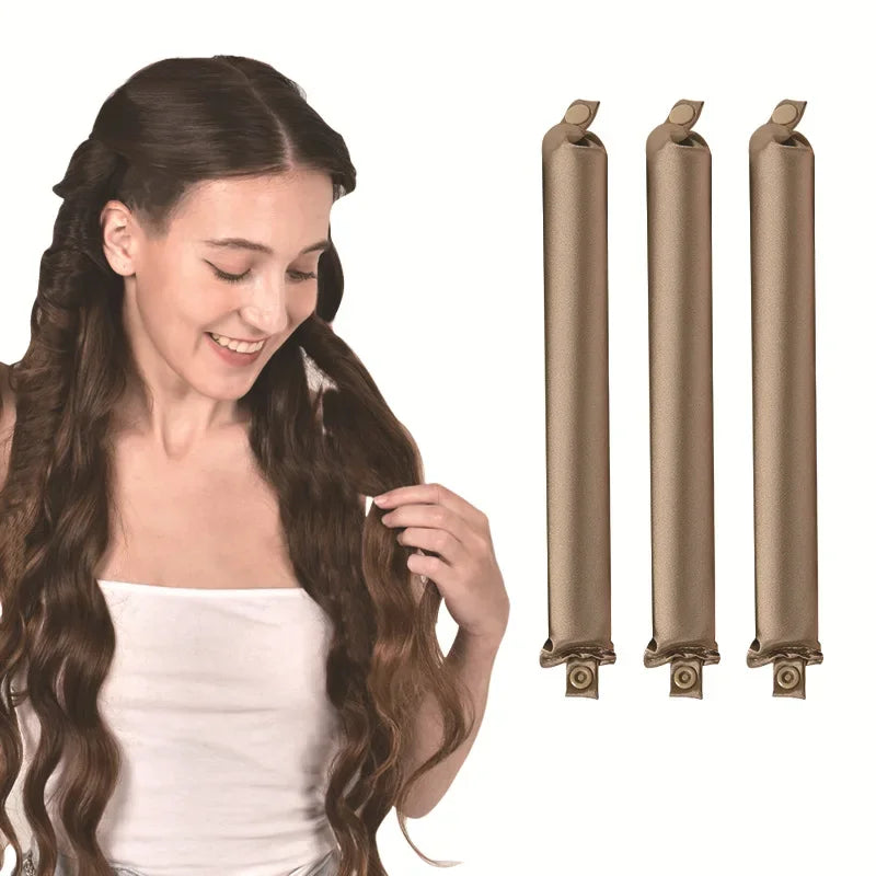 Satin Heatless Hair Curlers | Overnight Flexi Rods for Soft, No-Heat Curls detail view