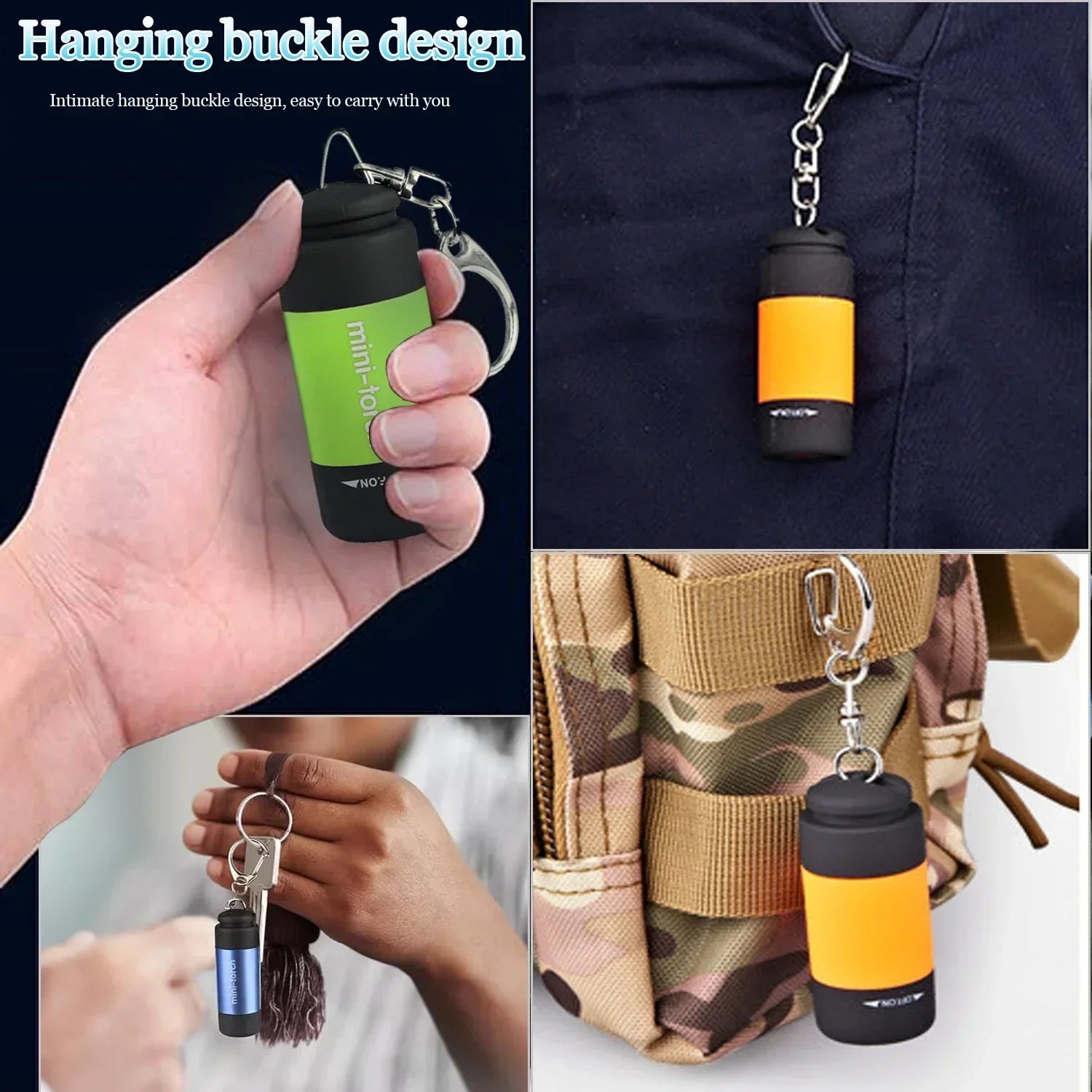 Portable Mini Flashlight Keychain Light | USB Rechargeable LED Keychain Torch close-up view