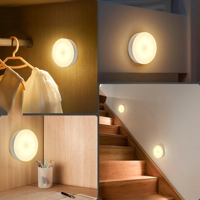 LED Smart Human Body Sensor Night Light | USB Rechargeable Emergency Lamp with Magn additional angle