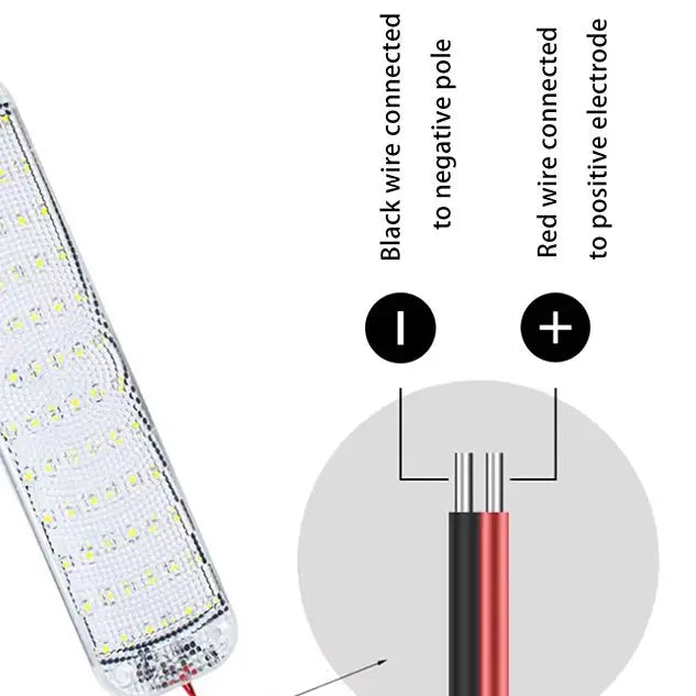 12V-85V LED Interior Light Bar Strip with Switch | 36/108 LED Car Interior Lamp for Tr close-up view