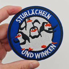 Cartoon Penguin Embroidered Velcro Patch | Cute Tactical Applique for Clothes, Bags, alternate view