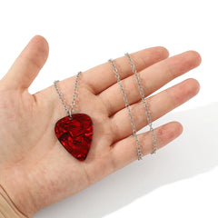 Cosplay Heart Guitar Pick Pendant Jewelry Necklace Choker Prop Accessorie Halloween Gift detail view