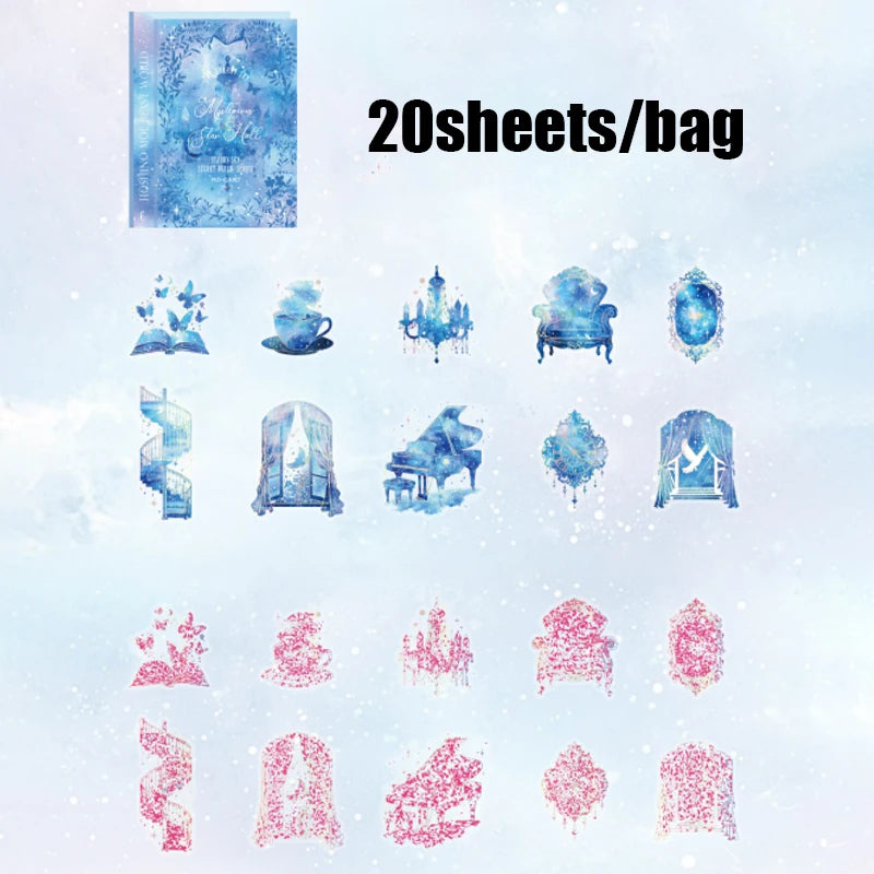 Mr. Paper 20pcs Floral Encounter PET Stickers | Botanical Theme Journal Decor alternate view