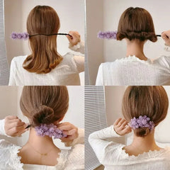 Elegant Shell Pearl Lazy Hair Curler Bow Barrettes Braided Hair Artifact Vintage Wome alternate view