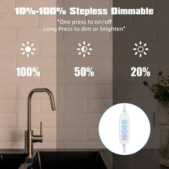 5V USB Under Cabinet LED Light | 3 Color Dimmable Magnetic Night Light detail view