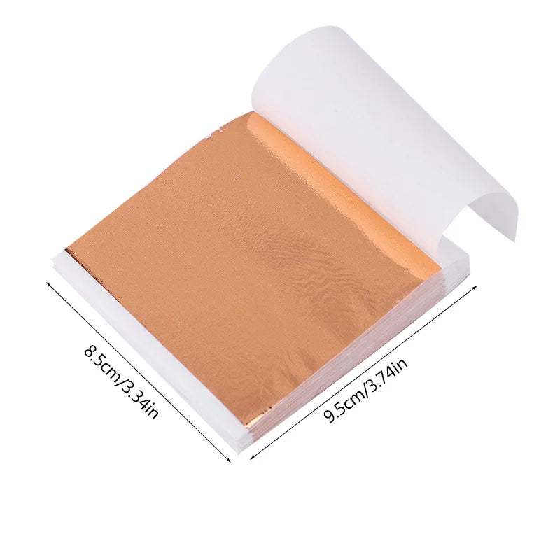 100pcs Imitation Gold Sliver Foil Paper DIY Resin Candle Plaster Craft Leaf Flake Gil lifestyle view
