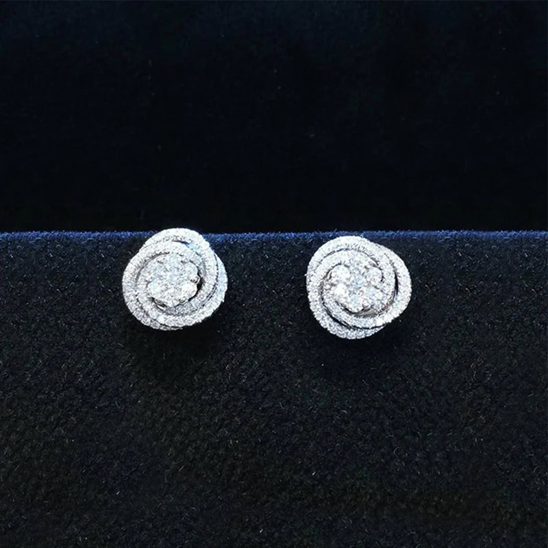 Huitan Fancy Cubic Zirconia Stud Earrings Women Delicate Design Fashion Versatile Ear Je detail view