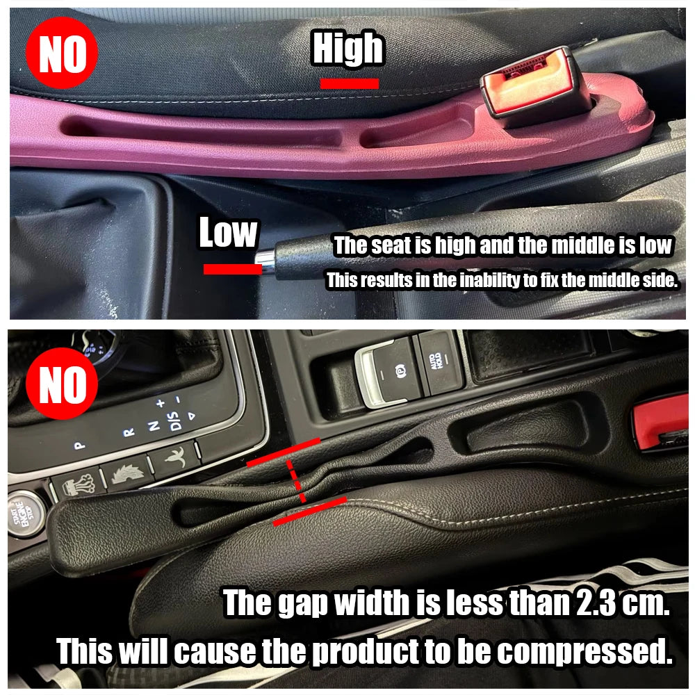 2pcs Car Seat Gap Filler, Dual Slot Design, Car Interior Accessories, Phone & Key S additional angle