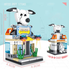 Stackable Building Blocks Toy 8 Pieces | City Street View Set for Kids close-up view