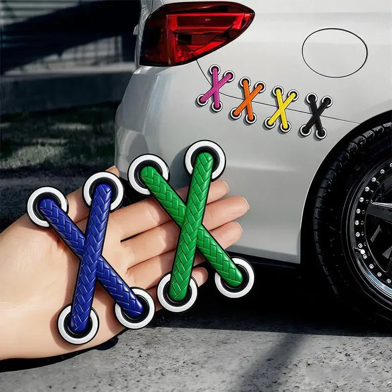 Funny Cross Shoelace Vinyl Decal Sticker for Cars, Motorcycles, Trucks, Helmets