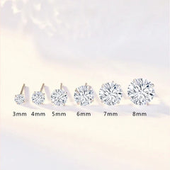 Crystal Zircon Genuine 925 Sterling Silver Earrings 999 Sterling Silver Cubic Zirconi alternate view