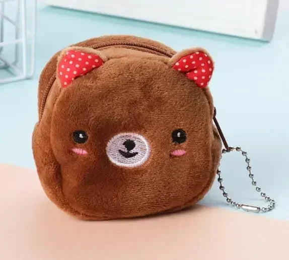 Cute Coin Purse with Keychain | Small Zipper Wallet for Change and Lipstick close-up view