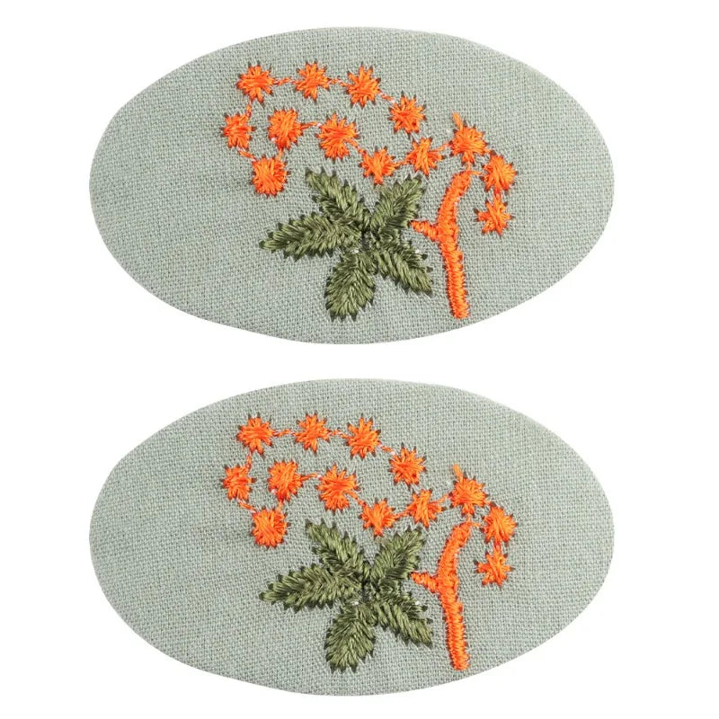 Hand Embroidered Floral BB Hair Clips Soft Fabric Non Slip Hair Barrettes Little Girls Daily Picnic Party Photo Hair Accessories