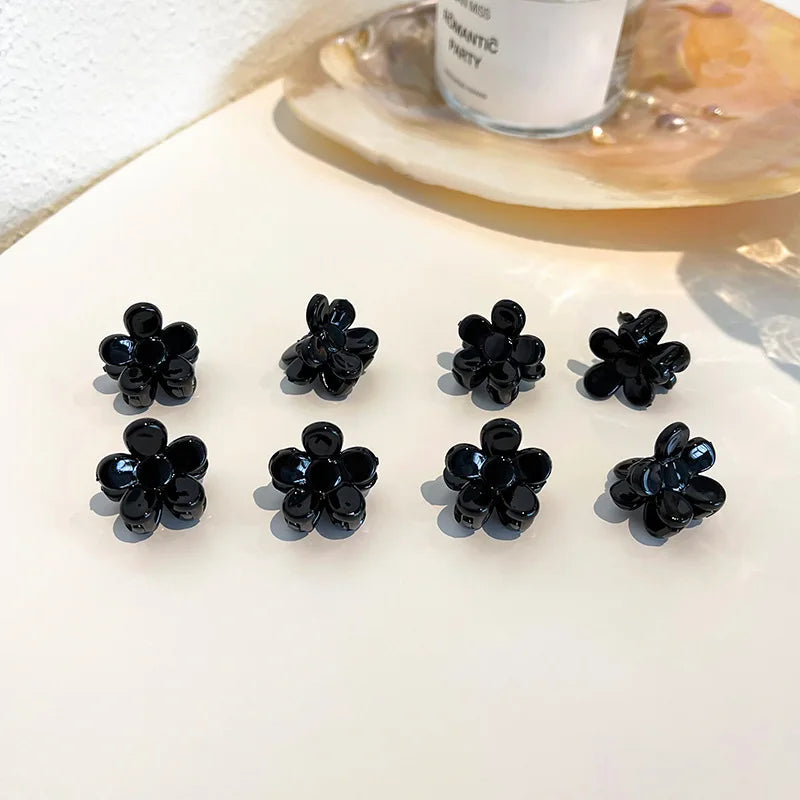 10pcs/set Girls Mini Floral Hair Claw Kawaii Pearl Rhinestone Hair Clip Claw Clamp Braid Headwear Women Kids Hair Accessories